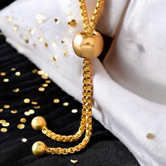 ποΈElegant 18K Gold Plated Beaded Adjustable Bracelet | Minimalist Dainty Chic - Picture 7 of 17